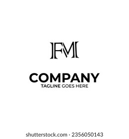 Initial F and M lettering logo design