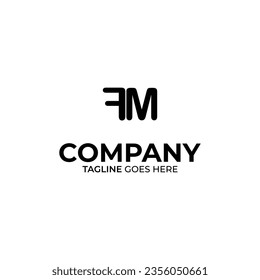 Initial F and M lettering logo design