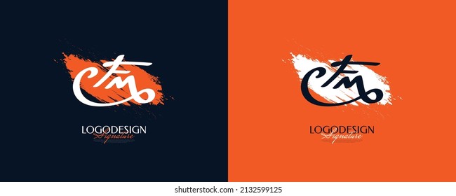 Diseño inicial de los logotipos F y M con estilo elegante y minimalista de escritura a mano. Logo o símbolo FM Signature para matrimonio, moda, joyería, boutique e identidad de negocios