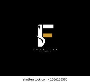 Initial F Mark Monogram Gold White Stock Vector (Royalty Free ...