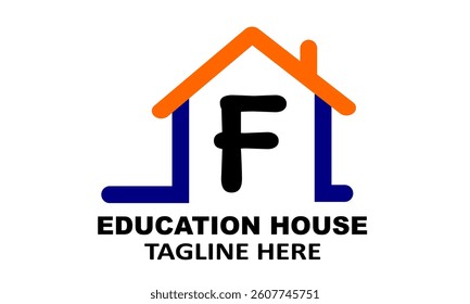 Initial F modern logo for education or course services. Education business branding logo concept vector illustration