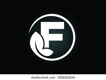 Initial F monogram alphabet with leaf. Eco-friendly logo concept. Font emblem. Modern vector logo for ecological business and company identity