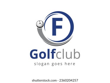 Initial F monogram alphabet with6 Golf Logo Design Template. Hockey Sport Academy Sign, Club Symbol. business, and company identity.