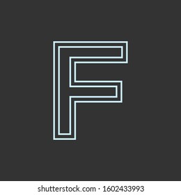 Initial F Monoline, Outline, Double Line Simple Premium Logo Icon. Design Graphic Vector EPS10
