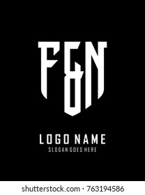 Initial F & N abstract shield logo template vector
