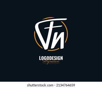 Diseño inicial de los logotipos F y N con estilo elegante y minimalista de escritura a mano. Logo o símbolo de firma FN para matrimonio, moda, joyería, boutique e identidad de negocios