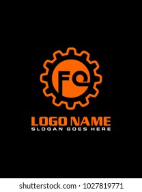Initial F & O gear logo template vector
