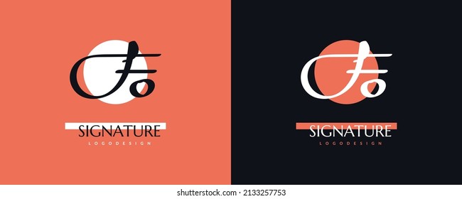 Initial F and O Logo Design with Elegant and Minimalist Handwriting Style. FO Signature Logo or Symbol for Wedding, Fashion, Jewelry, Boutique, and Business Identity
