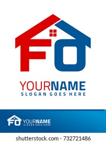 Initial F & O real estate logo template vector