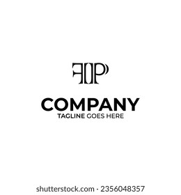 Initial F and P lettering logo design