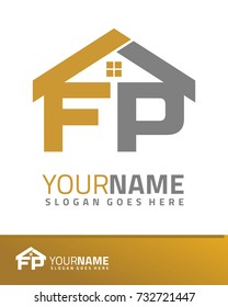 Initial F & P real estate logo template vector