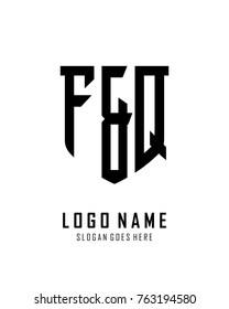Initial F & Q abstract shield logo template vector