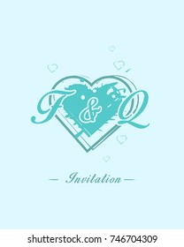Initial F & Q wedding invitation logo template vector