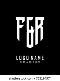 Initial F & R abstract shield logo template vector