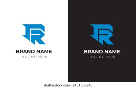 Initial F R FR RF logo with bold suitable for sport brand