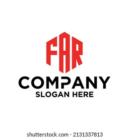 Initial F A R hexagon logo vector