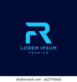 initial F R RF FR icon logo logotype font vector design in elegant and trendy sporty monogram style