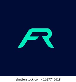 initial F R RF FR icon logo logotype font vector design in elegant and trendy sporty monogram style