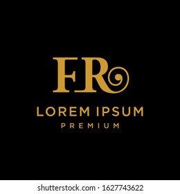 initial F R RF FR icon logo logotype font vector design in elegant and trendy sporty monogram style