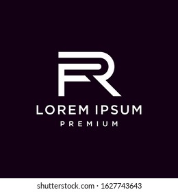 initial F R RF FR icon logo logotype font vector design in elegant and trendy sporty monogram style