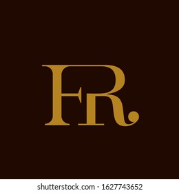 initial F R RF FR icon logo logotype font vector design in elegant and trendy sporty monogram style