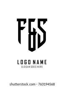 Initial F & S abstract shield logo template vector