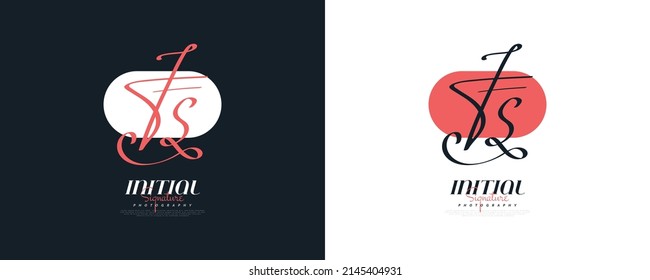 Initial F and S Logo Design in Elegant and Minimalist Handwriting Style. FS Signature Logo or Symbol for Wedding, Fashion, Jewelry, Boutique, and Business Identity