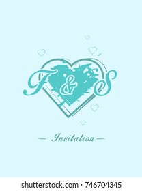 Initial F & S wedding invitation logo template vector