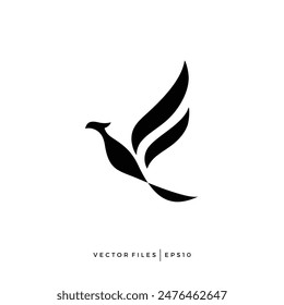 initial F is in the shape of a bird phoenix facing left