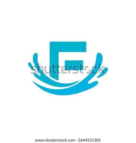 Initial F splash water simple creative logo design template