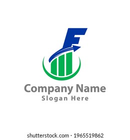 Initial F with statistic marketing financial logo Vector.EPS 10