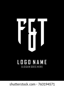 Initial F & T abstract shield logo template vector