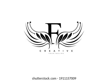 Tipografía inicial FLourig Logogram Beauty Wings Logo