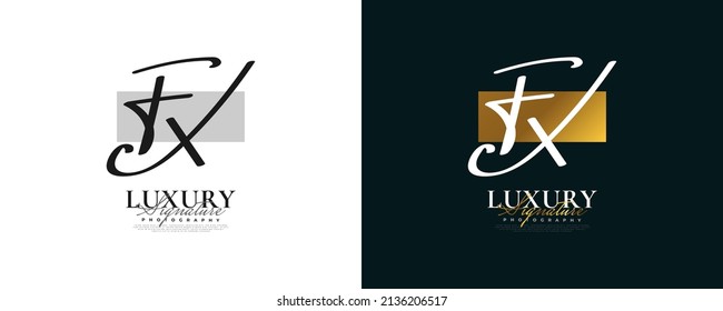 Initial F and X Logo Design in Elegant and Minimalist Handwriting Style. FX Signature Logo or Symbol for Wedding, Fashion, Jewelry, Boutique, and Business Identity