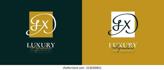 Initial F and X Logo Design in Elegant and Minimalist Handwriting Style. FX Signature Logo or Symbol for Wedding, Fashion, Jewelry, Boutique, and Business Identity