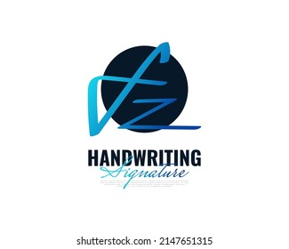 Diseño inicial de los logotipos F y Z en un estilo elegante y minimalista de escritura a mano. Firma FZ logotipo o símbolo para matrimonio, moda, joyería, boutique e identidad de negocios