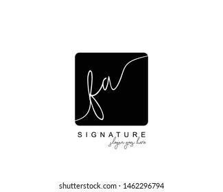 Initial FA beauty monogram and elegant logo design, handwriting logo of initial signature, wedding, fashion, floral and botanical with creative template.