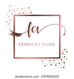 Initial FA calligraphy company eye and eyelash handwriting