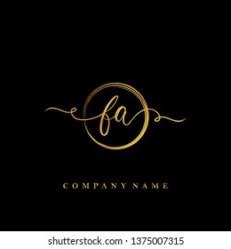 Initial FA handwriting logo