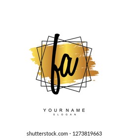Initial FA handwriting logo vector