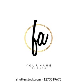 Initial FA handwriting logo vector