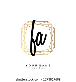 Initial FA handwriting logo vector