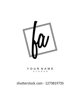 Initial FA handwriting logo vector