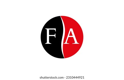 Initial FA letter Logo With Swoosh Design Graphic Vector Template for Business and Company Identity.