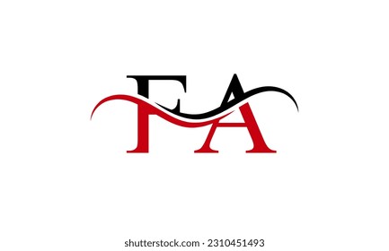 Initial FA letter Logo With Swoosh Design Graphic Vector Template for Business and Company Identity.