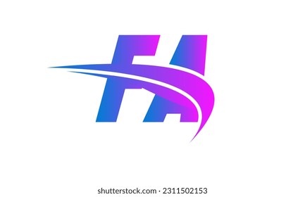 Logotipo inicial de la carta FA con plantilla de vectores gráficos de diseño Swoosh para identidad de empresa y empresa.
