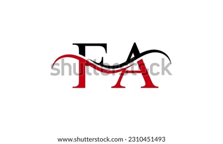 Initial FA letter Logo With Swoosh Design Graphic Vector Template for Business and Company Identity. Imagine de stoc © 