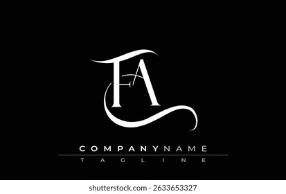 Initial FA Logo Design Vector. Elegant Monogram Logo Design with Decorative Elements and Typography