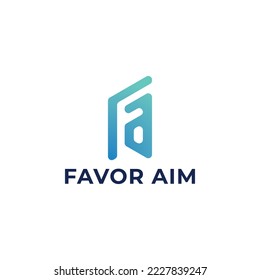 Initial FA Logo monogram design template. Simple elegant shape style modern logo.