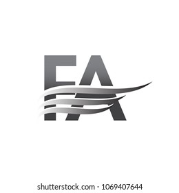 Initial FA wing logo, grey color vector logotype, logo for company name business and company identity.
